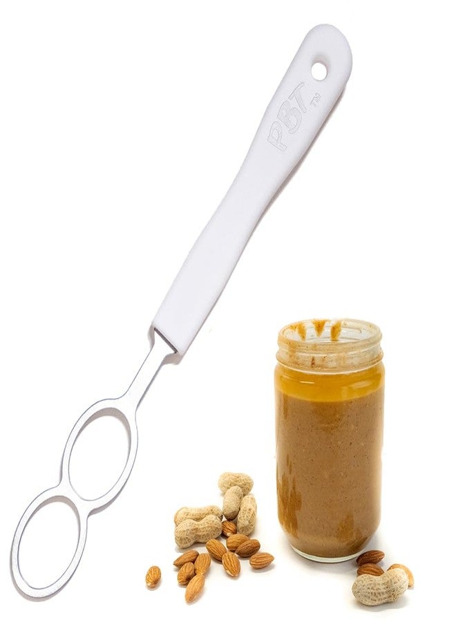 PBT - Peanut Butter Mixer, Stainless Steel Stirring Tool for Natural Peanut Butter, Dough, Yogurt, Sauces, and More - Fits Any Container Size, Less Mess, Dishwasher Safe (WHITE) - Image 1