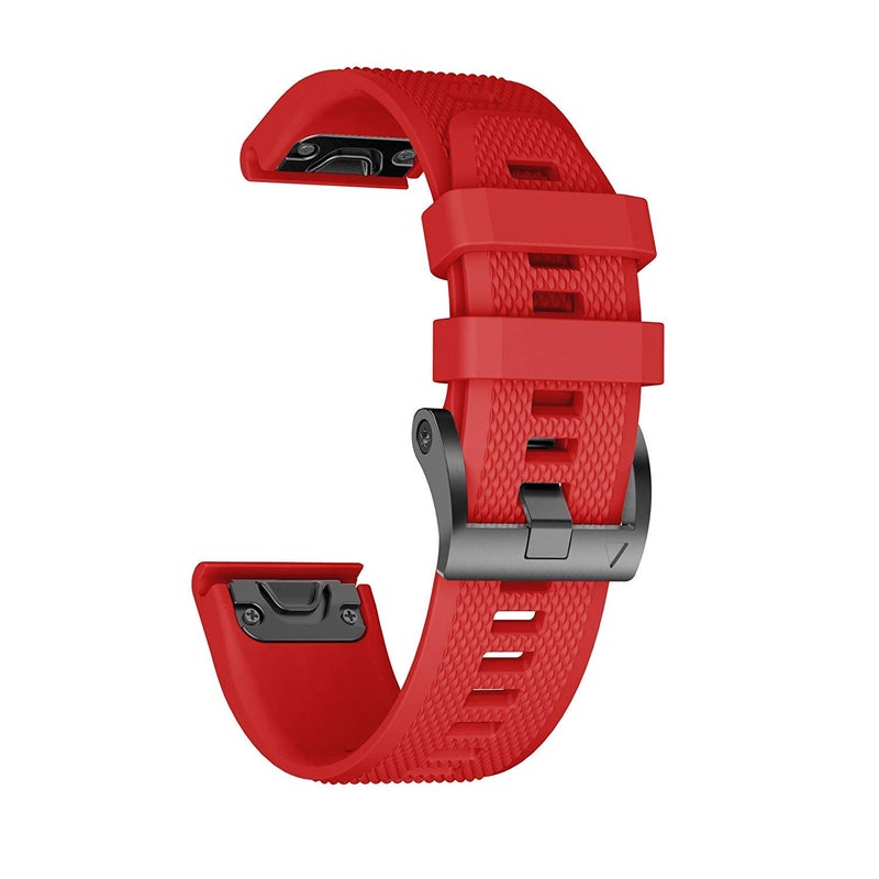 ANCOOL حزام ANCOOL لفينيكس 5/6/7 مقاس 22 مم من السيليكون الناعم متوافق مع Garmin Fenix 5 Plus/6 Pro/8 47 مم/7 Pro/Approach S60/S62 (أسود، أزرق، أحمر) - Image 4