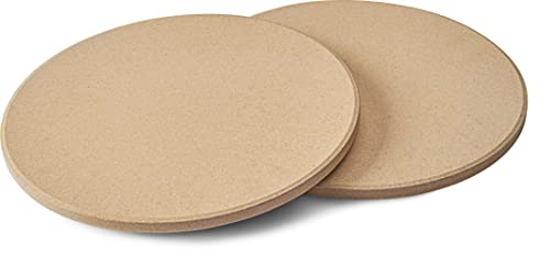 Napoleon Personal Sized Pizza Baking Stone Set - BBQ Grill Accessories, Two 10-inch Personal Pizza Baking Stones, Stone Oven Pizza, Pizzeria Results, Easy To Use, Use In BBQ Grill or Oven - Image 1