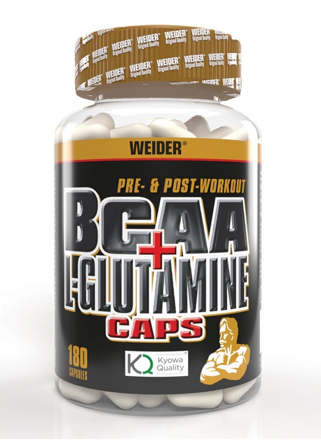 Weider - BCAA + Glutamine, Recovery, Strength, Endurance, 180 Capsules - Image 1