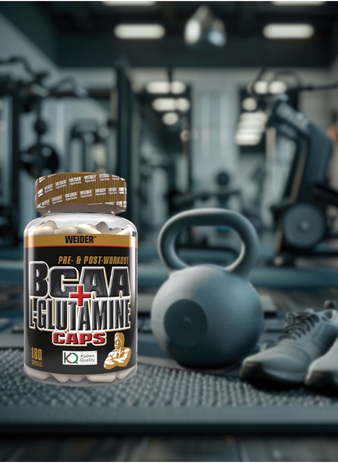 Weider - BCAA + Glutamine, Recovery, Strength, Endurance, 180 Capsules - Image 1