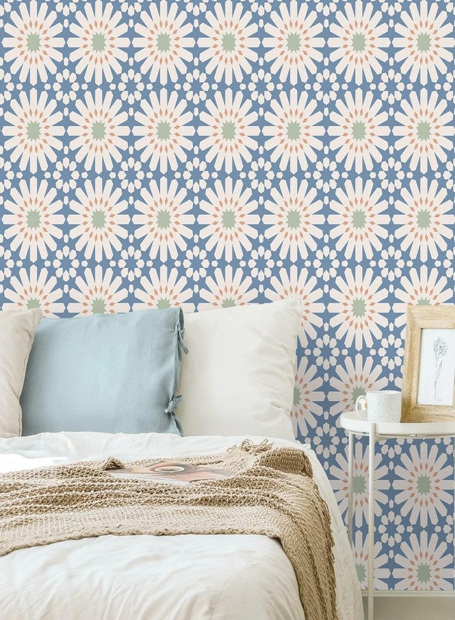 MORCART Peel and Stick Floor Tile - 20 PCS, 7.87" x 7.87" Vinyl Flooring - Waterproof Self-Adhesive Tile Sticker for Wall Backsplashes, Bathroom, Kitchen - Blue and White Floral Look - Image 5