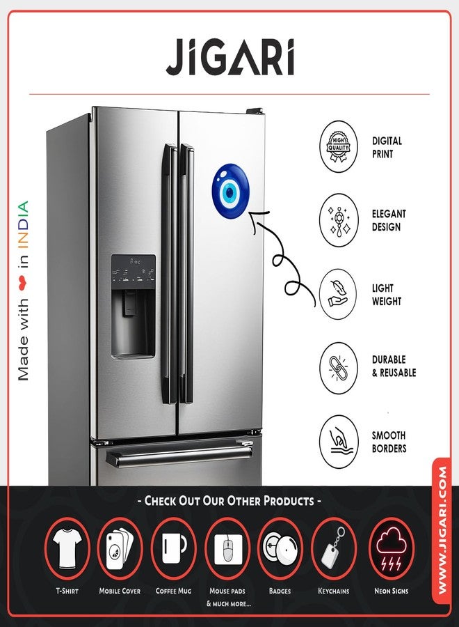 JIGARI Evil Eye Fridge Magnet | 58mm Magnet for Fridge, Wardrobe, Office Cabinet | Protective Symbol for Home, Office & Kitchen Décor | Unique Gift Idea (Evil Eye - 01 (P43)) - Image 4