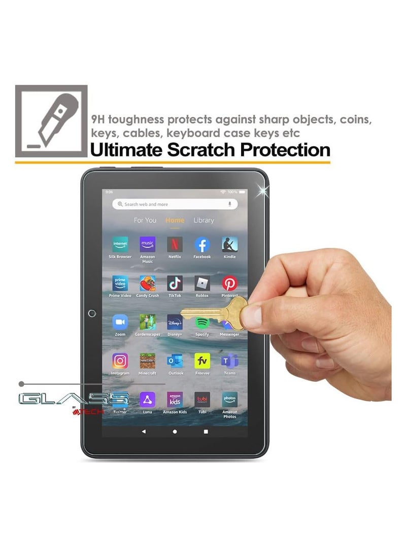GLASS Edition fits All-New Fire 7" Tablet (2022 Release / 12th Generation) - Genuine Tempered Glass Screen Protector Cover [2.5D Round Edge] [9H] [Crystal Clarity] [Scratch-Resistant] - Image 2