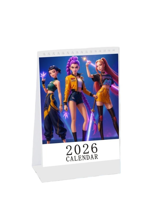 عام كيبوب شيطان هنتر 2026 مكتب التقويم هدية لفائف مكتب التقويم الكرتون الطرفية التقويم - Image 1