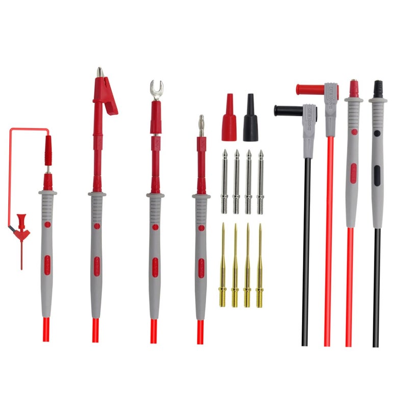 Jojofuny 16pcs Multimeter Test Leads Kit with Replaceable Probes Alligator Clips Banana Plugs - Image 3