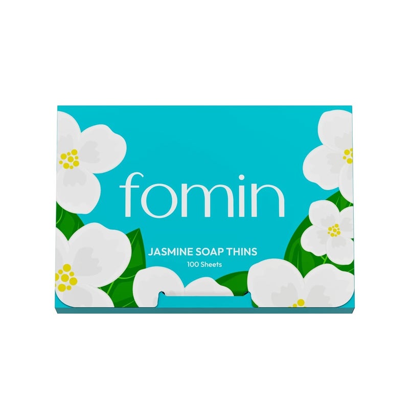 FOMIN - Paper Soap Sheets for Hand Washing - (100 Sheets) Jasmine Portable Travel Soap Sheets, Dissolvable Camping Mini Soap, Portable Hand Soap sheet - Image 1