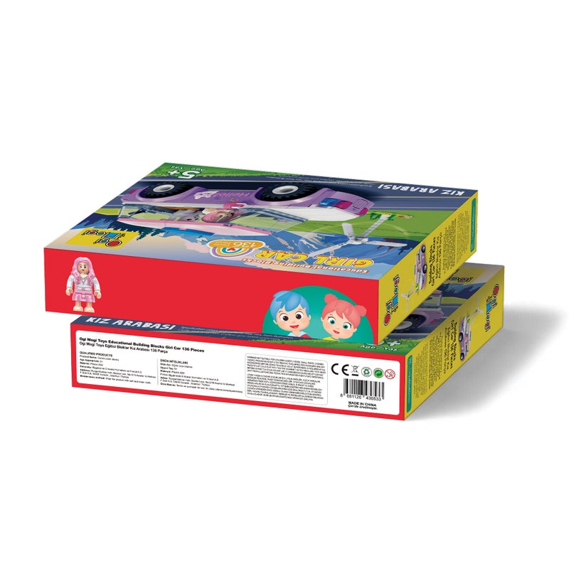 Ogi Mogi Toys Girl Picnic Car Toys, Building Blocks, 136 Pieces Pretend Role Play Activity for Kids 5+ years, Creativity Development Toys, Gift for Boys and Girls - Image 4