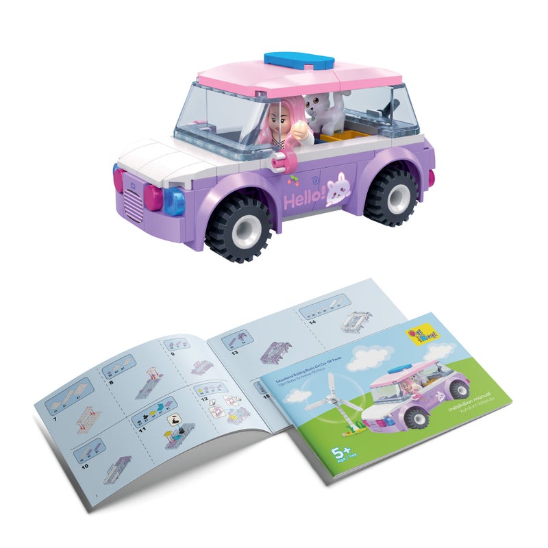 Ogi Mogi Toys Girl Picnic Car Toys, Building Blocks, 136 Pieces Pretend Role Play Activity for Kids 5+ years, Creativity Development Toys, Gift for Boys and Girls - Image 5