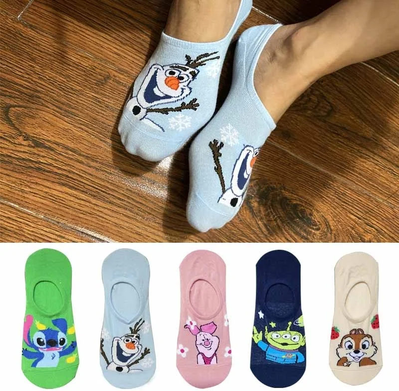 بي جي كي 5 Pairs Women's Multicolor Invisible Sneaker Socks