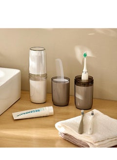 Golden 4-in-1 Travel Mouthwash Cup Brushing Cup Multi-functional Portable Travel Dental Set Dental Jar Toiletry Storage Box Set  - Image 4
