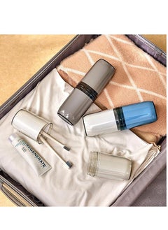 Golden 4-in-1 Travel Mouthwash Cup Brushing Cup Multi-functional Portable Travel Dental Set Dental Jar Toiletry Storage Box Set  - Image 5