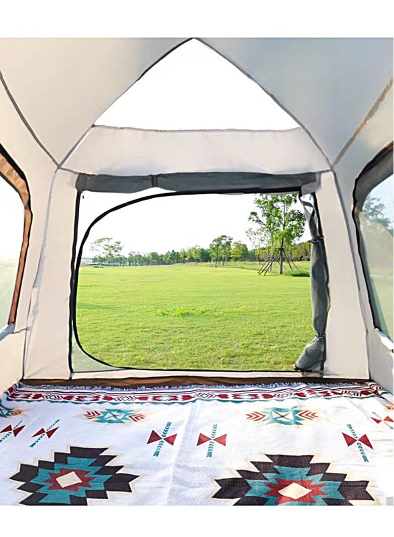 اوليو خيمة تخييم خارجية منبثقة تتسع لـ 4-5 أشخاص للتخييم العائلي مزدوجة مقاومة للماء ببابين كبيرين (جزء علوي قابل للإزالة) ونافذتين، خيمة فورية مقاومة للماء والرياح للمشي لمسافات طويلة والسفر - حقيبة حمل - Image 3