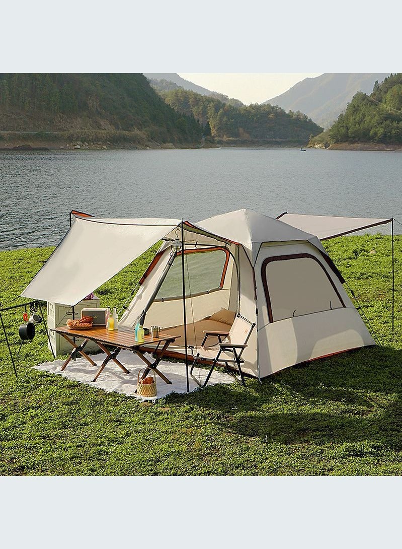 اوليو خيمة تخييم خارجية منبثقة تتسع لـ 4-5 أشخاص للتخييم العائلي مزدوجة مقاومة للماء ببابين كبيرين (جزء علوي قابل للإزالة) ونافذتين، خيمة فورية مقاومة للماء والرياح للمشي لمسافات طويلة والسفر - حقيبة حمل - Image 5