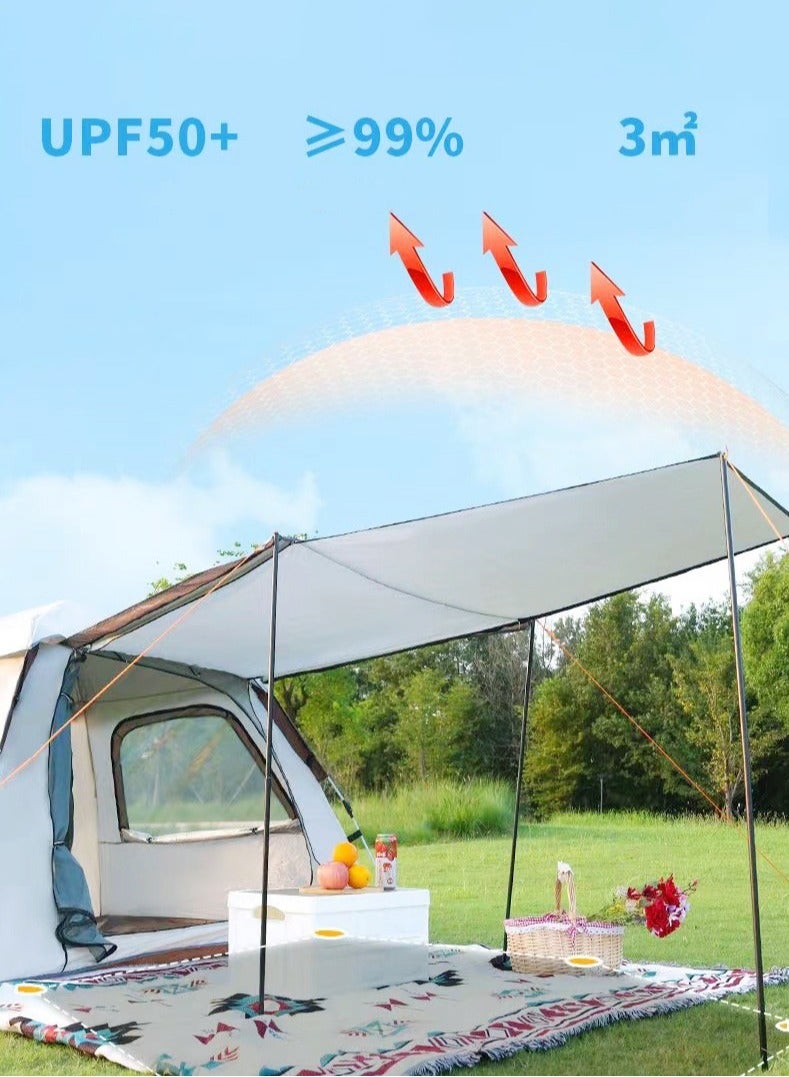 اوليو خيمة تخييم خارجية منبثقة تتسع لـ 4-5 أشخاص للتخييم العائلي مزدوجة مقاومة للماء ببابين كبيرين (جزء علوي قابل للإزالة) ونافذتين، خيمة فورية مقاومة للماء والرياح للمشي لمسافات طويلة والسفر - حقيبة حمل - Image 2