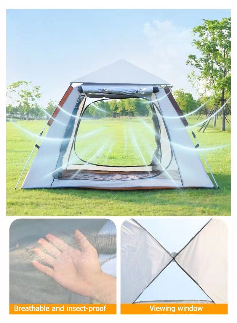 اوليو خيمة تخييم خارجية منبثقة تتسع لـ 4-5 أشخاص للتخييم العائلي مزدوجة مقاومة للماء ببابين كبيرين (جزء علوي قابل للإزالة) ونافذتين، خيمة فورية مقاومة للماء والرياح للمشي لمسافات طويلة والسفر - حقيبة حمل - Image 4