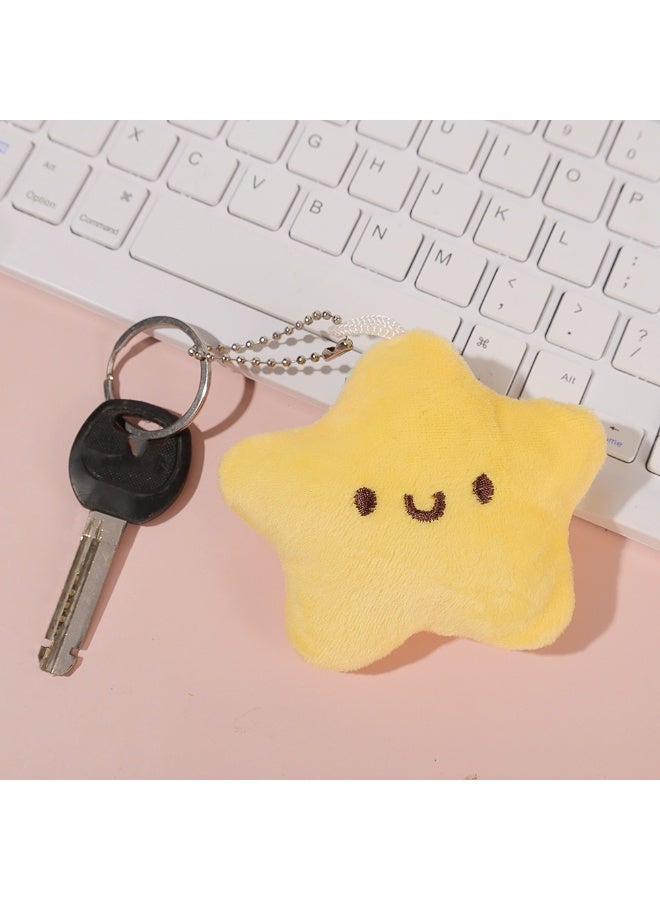 Cute Stars Plush Toy Keychain Girls Fluffy Soft Cute Backpack Bag Pendant Practical Mini Yellow Keychain Charms Keychains Gifts - Image 5