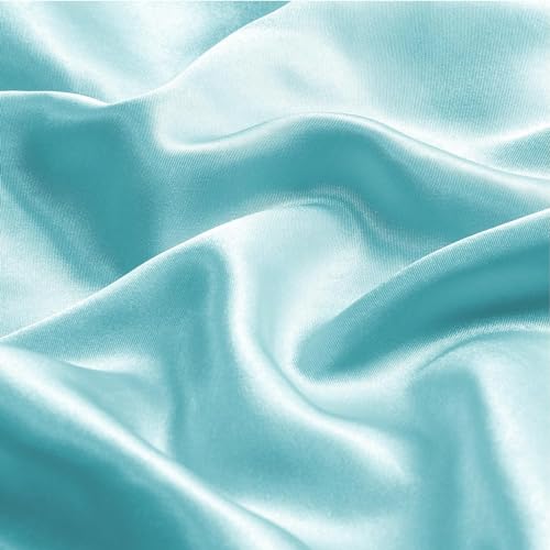 Filloxy Plain Silky Shine Satin Fabric Material for Fashion Design Stitching Multiple Use Includes Dress, Pillow Cover, Designer Cloths, Home Decor Material - 44" Hight (Pastal Blue, 5 Meter) - Image 1
