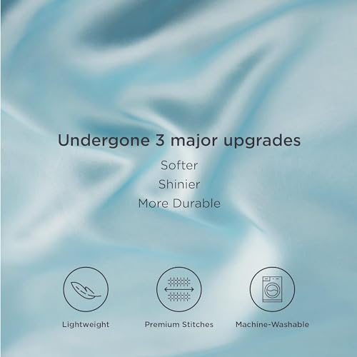 Filloxy Plain Silky Shine Satin Fabric Material for Fashion Design Stitching Multiple Use Includes Dress, Pillow Cover, Designer Cloths, Home Decor Material - 44" Hight (Pastal Blue, 5 Meter) - Image 2