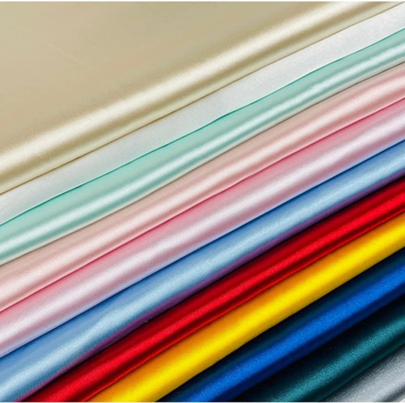 Filloxy Plain Silky Shine Satin Fabric Material for Fashion Design Stitching Multiple Use Includes Dress, Pillow Cover, Designer Cloths, Home Decor Material - 44" Hight (Pastal Blue, 5 Meter) - Image 3