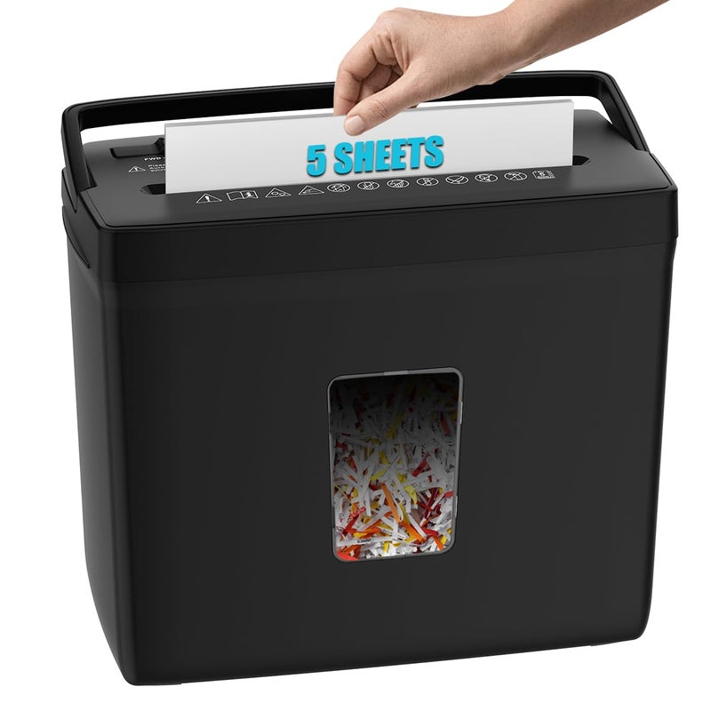 Woolsche Paper Shredder for Home,5 Sheet Desktop Cross Cut with 2.38-Gallon Basket Shredder,P-4 Security Level, 4-Mode Design, Shreds Paper/Credit Card - Durable, with Jam Proof Function for Home - Image 1