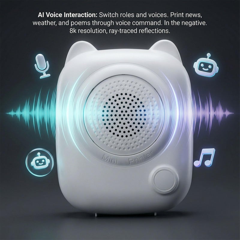 Upgraded AI Voice Thermal Printer Portable Wireless No Ink For Home Office Use - Image 4