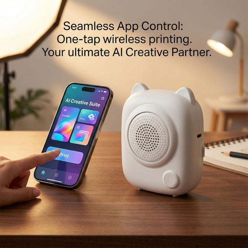 Upgraded AI Voice Thermal Printer Portable Wireless No Ink For Home Office Use - Image 3