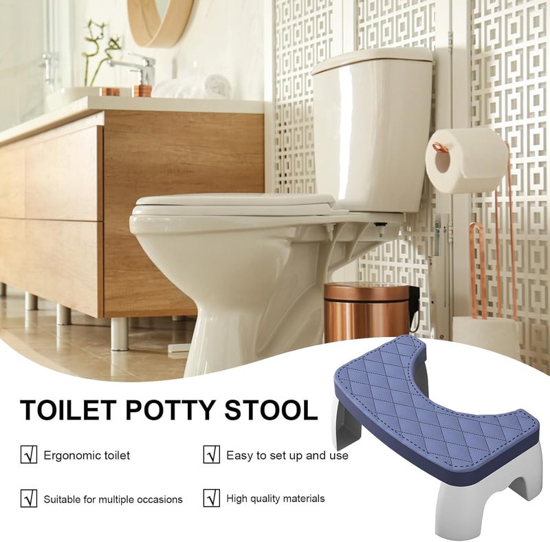 Seafront Seafront Toilet Stool Plastic Portable NonSlip Squat Stool Adult Poop Stool Bathroom Footstool for Easy Storage Toilet Assistance Toilet Stool Foldable Bathroom Squat Stool  - Image 3