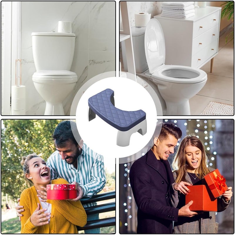 Seafront Seafront Toilet Stool Plastic Portable NonSlip Squat Stool Adult Poop Stool Bathroom Footstool for Easy Storage Toilet Assistance Toilet Stool Foldable Bathroom Squat Stool  - Image 4