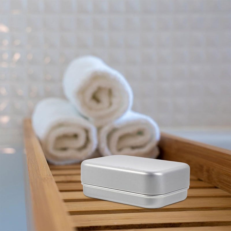 Luxshiny 2pcs Travel Bar Soap Case Aluminum Metal Soap Holder With Lid 180ml Portable Container For Bathroom Gym Outdoor - Image 5