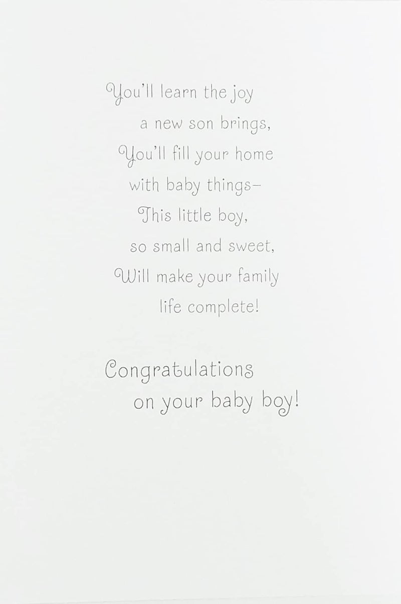 Greeting Card A New Little Love Has Stepped Into Your Life - Congratulations On Birth of Your New Baby Boy Son Greeting Card - Image 2