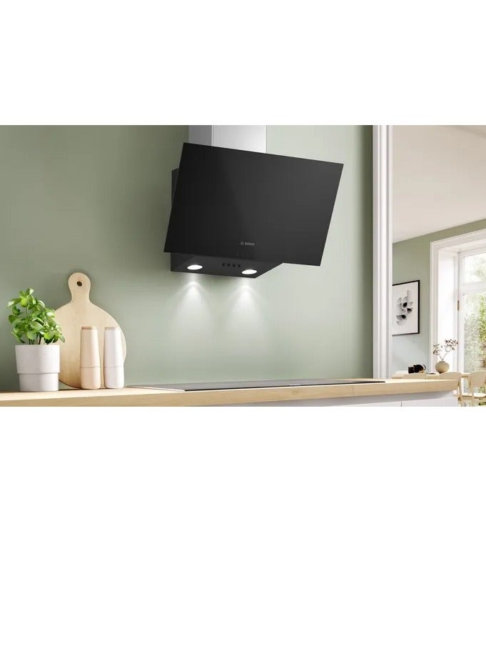 بوش شفاط بوش مائل 60 سم سلسلة 2 معدل استخراج 360 م³/ساعة إضاءة LED زجاج أسود DWK63PJ61T - Image 1