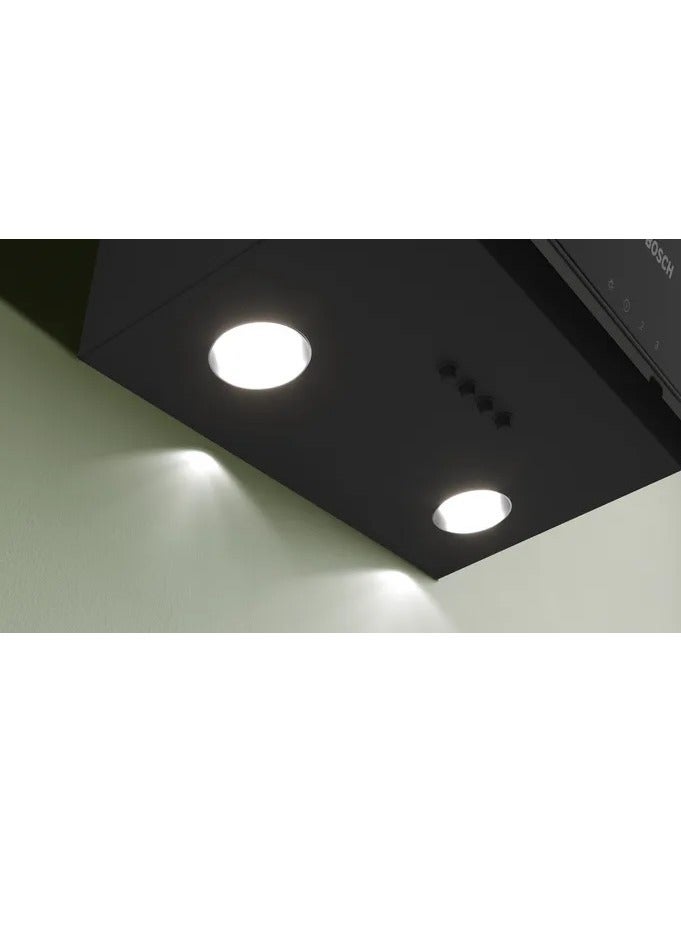 بوش شفاط بوش مائل 60 سم سلسلة 2 معدل استخراج 360 م³/ساعة إضاءة LED زجاج أسود DWK63PJ61T - Image 2