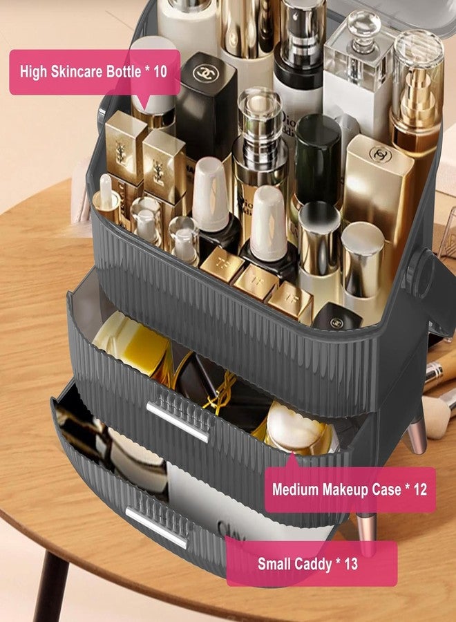 BLURISM Cosmetic Storage Organizer,Large Skin Care Organizer with Lid Cosmetic Display Case,Lipstick Organizer with Clear Lid,Makeup Organizer Storage Box,Dresser Vanity Case - Image 2