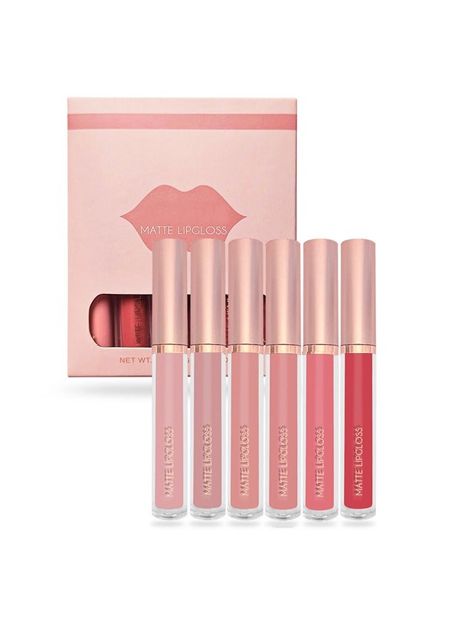 OCHEAL Matte Lipgloss,Nude 6 Pcs Matte Liquid Lipstick Set Moisturizing Long Lasting Waterproof Velvet High Pigmented Lip Makeup Set For Women - Image 2