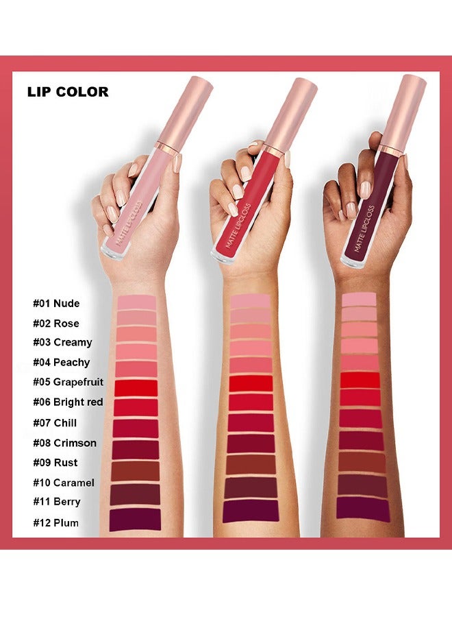 OCHEAL Matte Lipgloss,Nude 6 Pcs Matte Liquid Lipstick Set Moisturizing Long Lasting Waterproof Velvet High Pigmented Lip Makeup Set For Women - Image 5