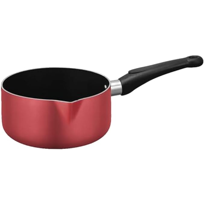 rayihni Sonex Non Stick Milk Pan Teflon Non Stick Coat Even Heat Distribution Easy Pouring With Spout  Ergonomic Handle Ideal As Coffee Pot Tea Pot Milk Pot  A Saucepan Pink 16Cm 15 Liters - Image 1