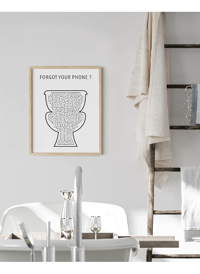 Home Trove - HAUS AND HUES Funny Bathroom Wall Art and Restroom Decor, 12x16in, Unframed (Toilet) - Image 1