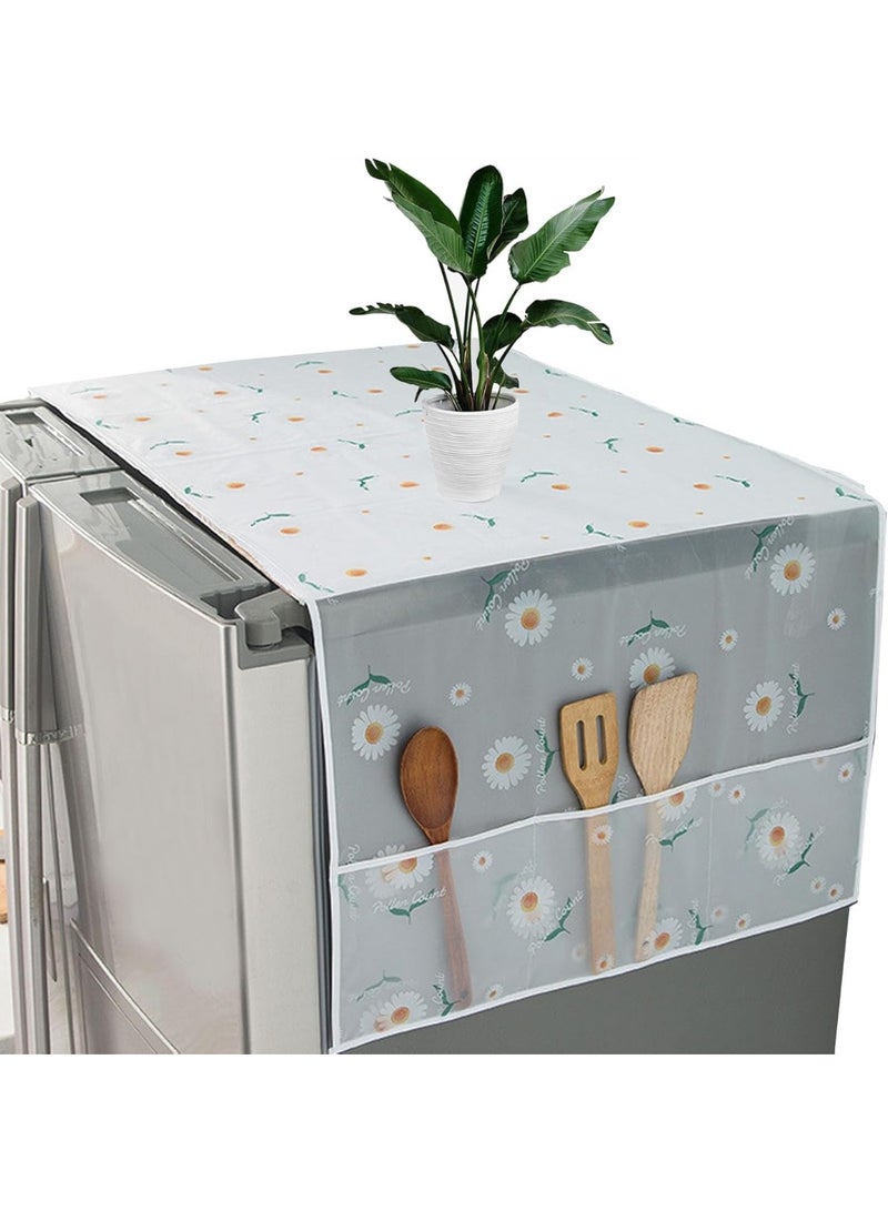 Refrigerator Dust Cloth,multipurpose Proof Cover Washing Machine Waterproof Cover With Storage Pockets Bags,for Oven,dishwasher,kitchen Appliances - Assorted - Image 1