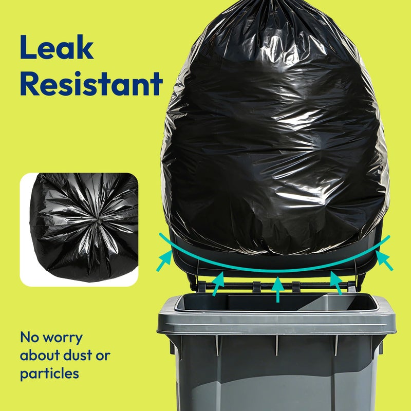 KeenEcho Heavy Duty Contractor Trash Bags 33 Gallon 30 Count, 1.0 Mil, Strong Black Garbage Bags, Leakproof Star Seal for Construction, Yard, Demolition Debris - Image 3