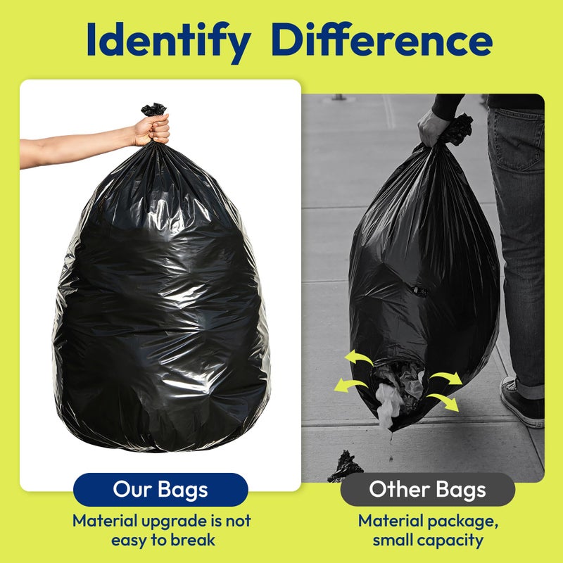 KeenEcho Heavy Duty Contractor Trash Bags 33 Gallon 30 Count, 1.0 Mil, Strong Black Garbage Bags, Leakproof Star Seal for Construction, Yard, Demolition Debris - Image 4