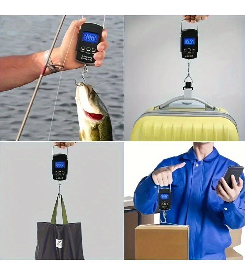 Compact Hand Held Digital Scale For Luggage Fishing 110.23lb 10g With Ruler - Image 3