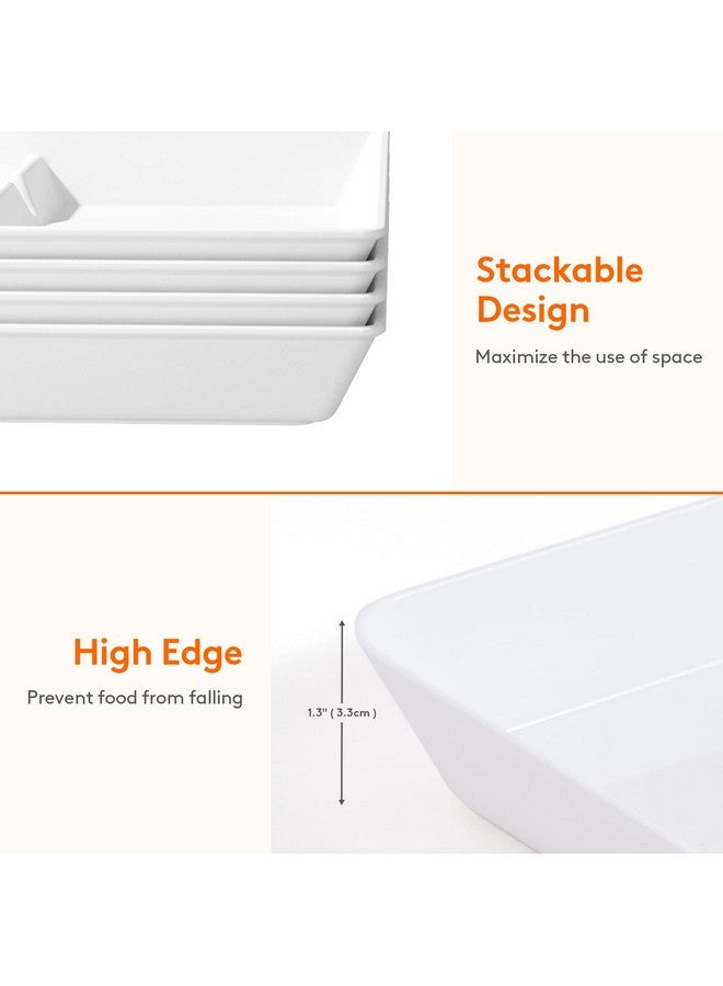 Lifewit Serving Tray Divided for Party Supplies, 4 PCS 15" x 10" Plastic Platters for Serving Food, White Reusable Tray for Veggie, Snack, Fruit, Cookies, Desserts in Kitchen/Pantry - Image 4