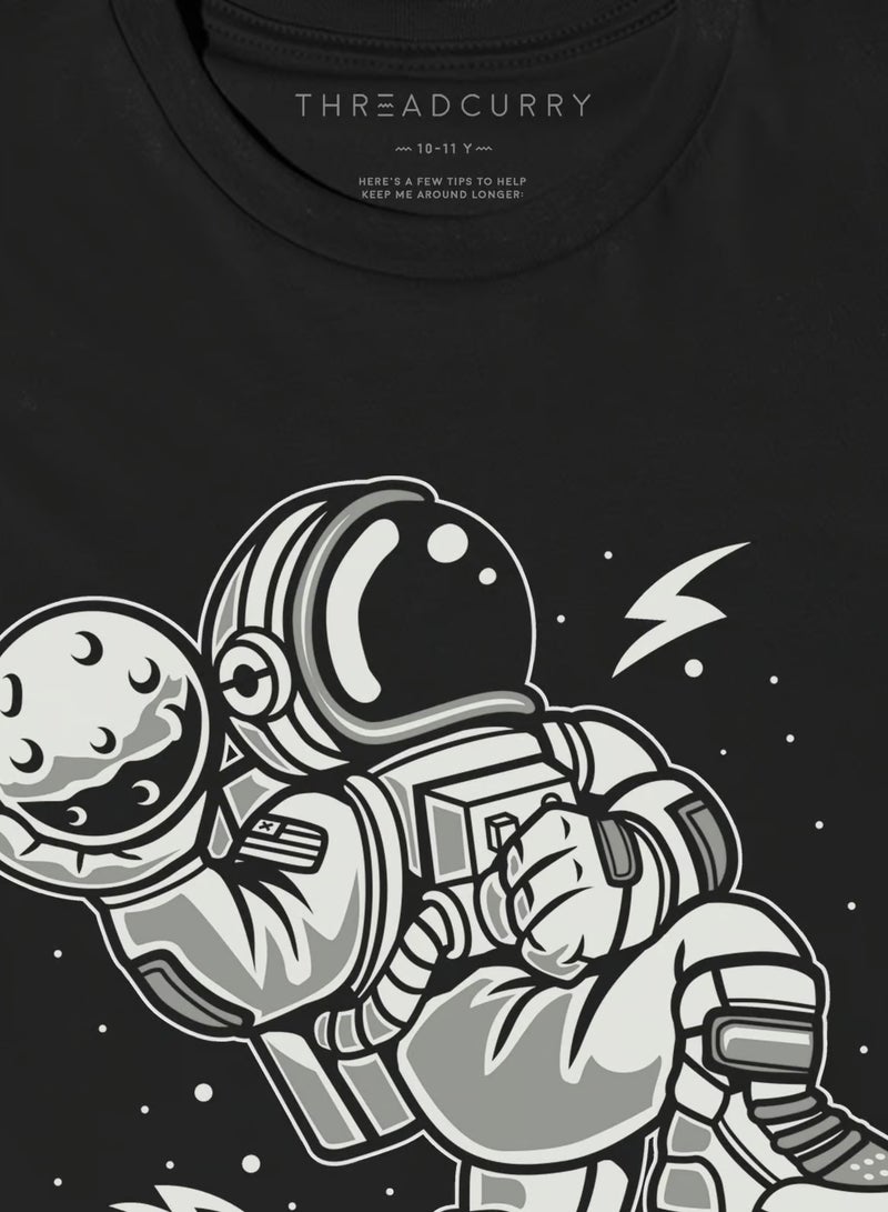 THREADCURRY THREADCURRY Space Astronaut Fun Comic & Funny Creative Cotton Graphic Printed Tshirt for Boys  - Image 3
