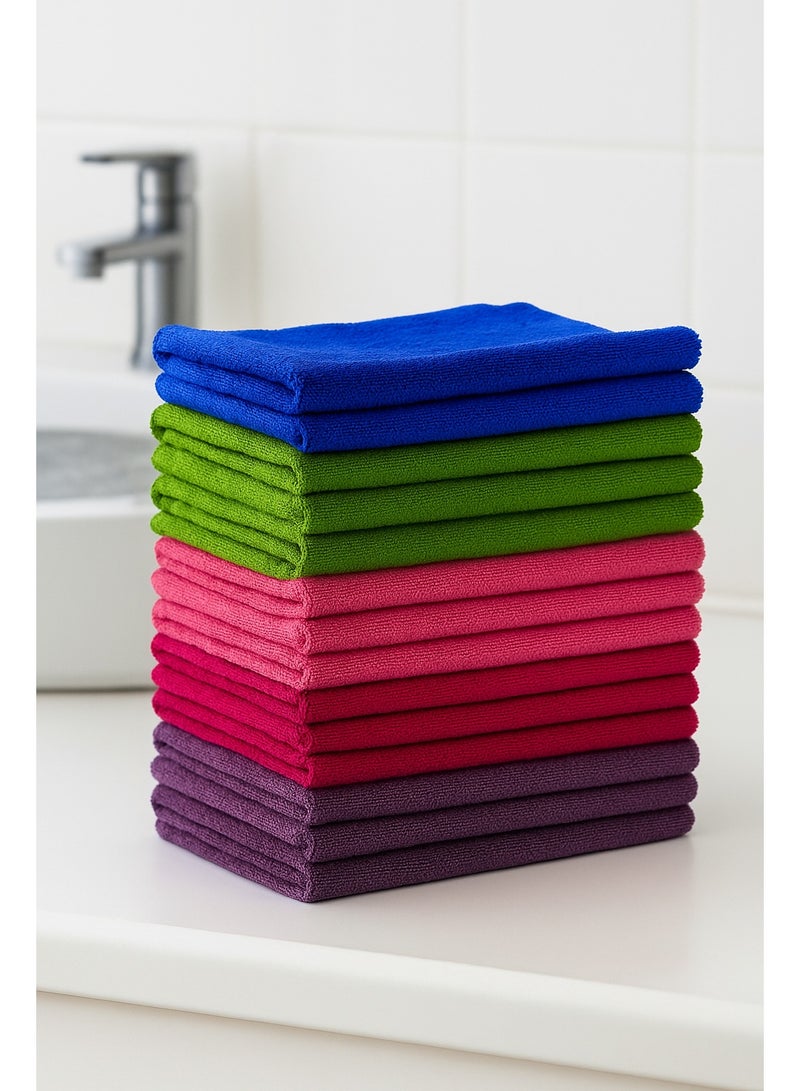 SKAFA Microfiber Cleaning Cloth | 40 X 30 CM Ultra Absorbent Towels | Premium Microfiber Towels for House, Kitchen, Windows, Cars & More (Multi-Colors) - Image 2