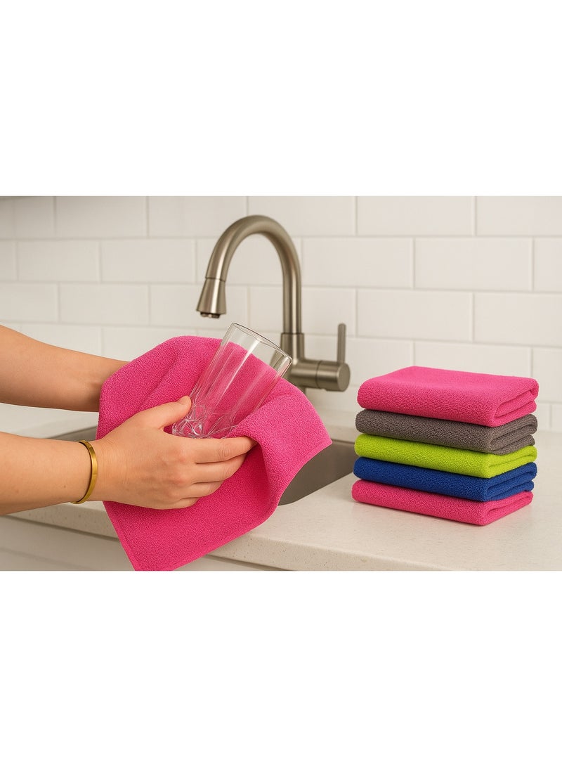 SKAFA Microfiber Cleaning Cloth | 40 X 30 CM Ultra Absorbent Towels | Premium Microfiber Towels for House, Kitchen, Windows, Cars & More (Multi-Colors) - Image 3