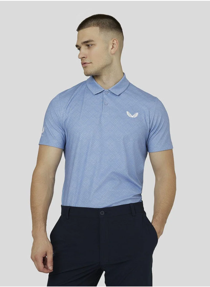 كاستور Men'S Printed Golf Polo - Sky