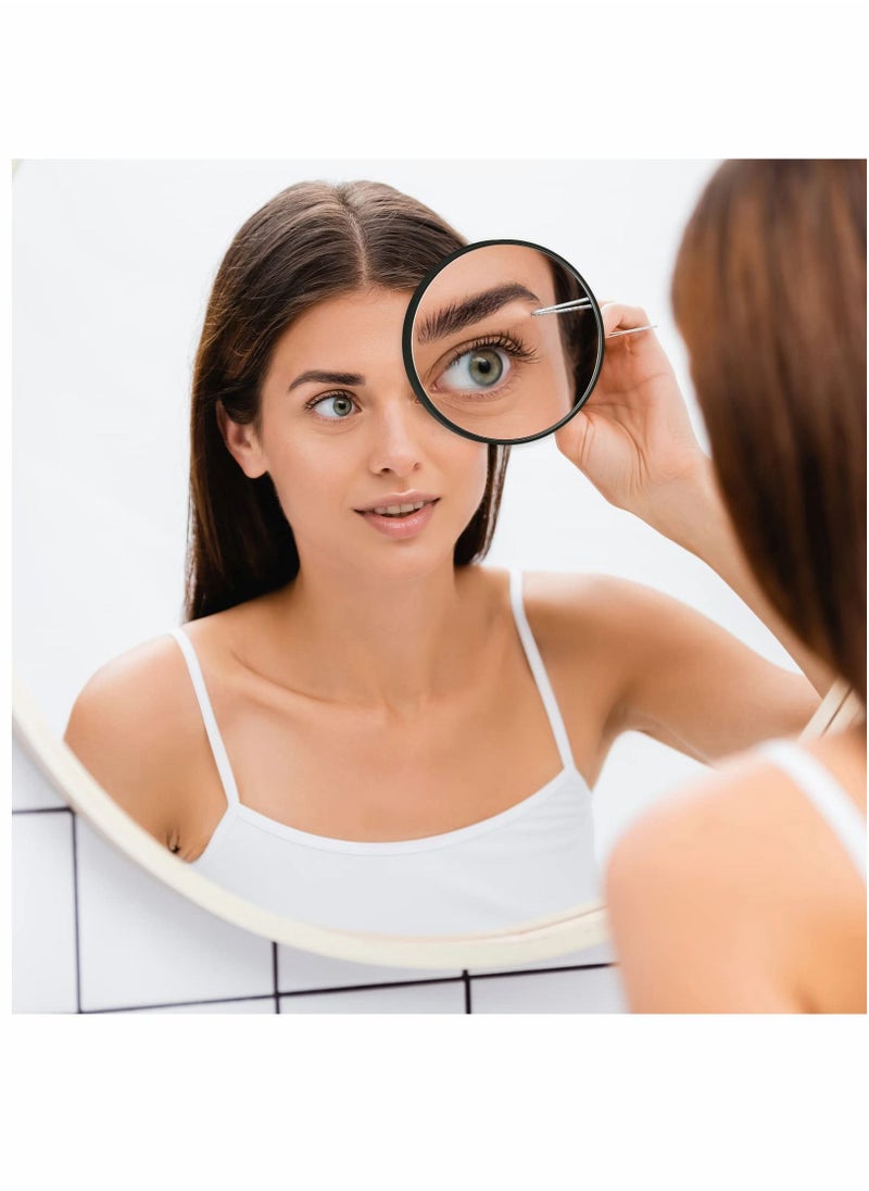Y&D Magnifying Mirror, 3.5inch 20 times and 10 Magnifier Mirrors with 2 Suction Cups Tweezers, Small Travel Mirror Tweezers Kit for Eyebrow Tweezing, Blackhead Blemish Removal  - Image 2