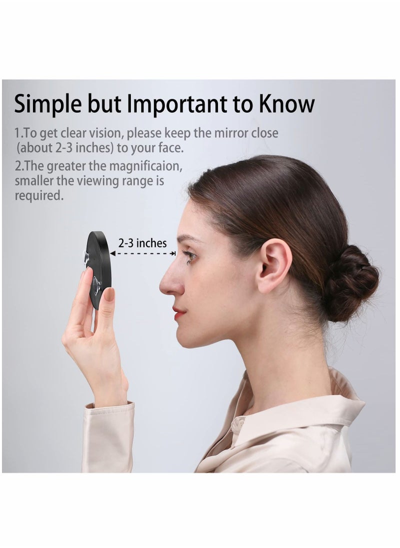 Y&D Magnifying Mirror, 3.5inch 20 times and 10 Magnifier Mirrors with 2 Suction Cups Tweezers, Small Travel Mirror Tweezers Kit for Eyebrow Tweezing, Blackhead Blemish Removal  - Image 3
