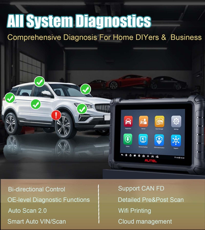 Autel MaxiCheck MX900 with MV108 Bidirectional OBD2 Scanner Updated of MK900 MK808 MK808S MK808BT Android 11, 40+ Service Functions 8 inch All System Diagnostics Scan Tool - Image 3